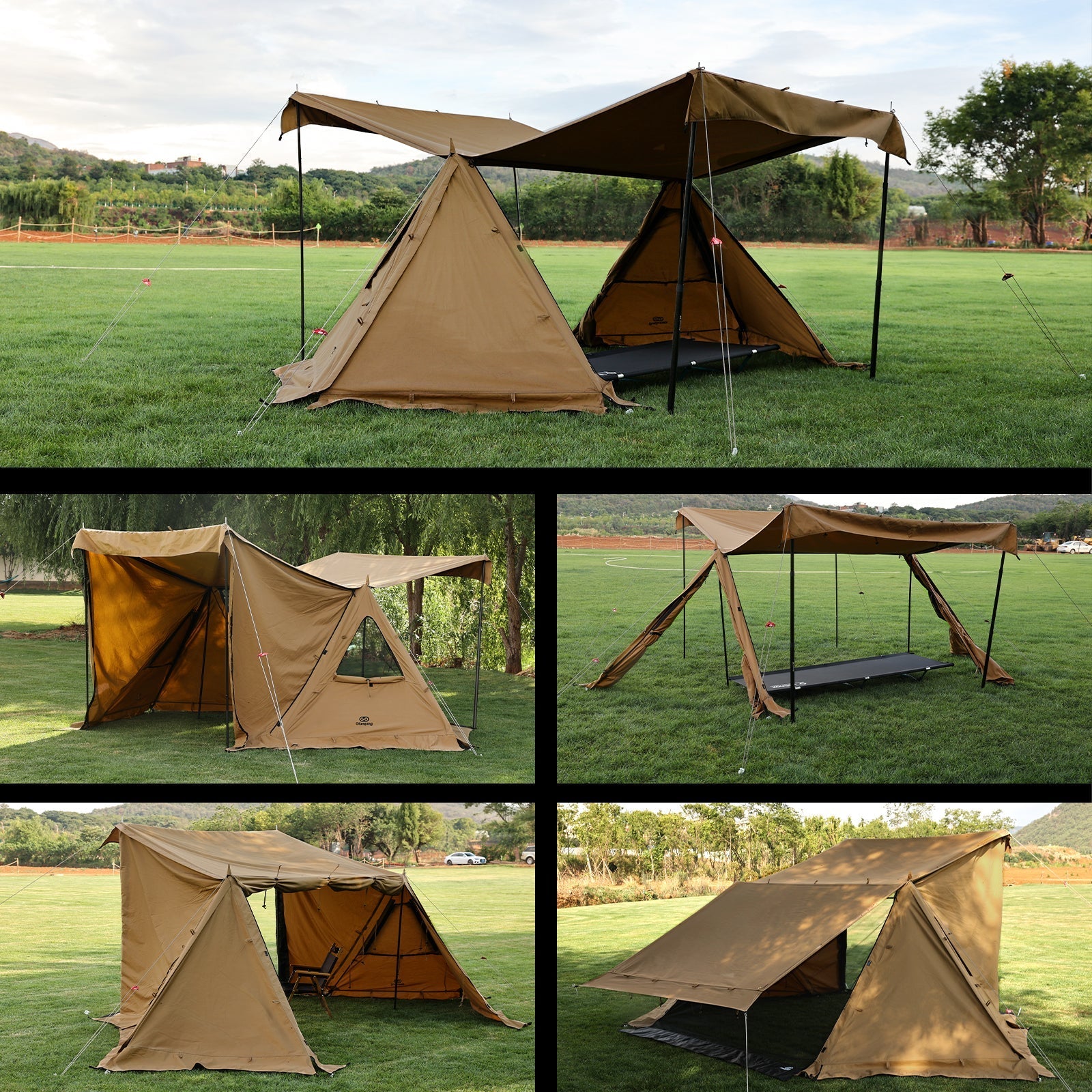 GOGlamping G・G PUP2.0 パップテント＆専用二又ポール2本＆横接続ポール1本