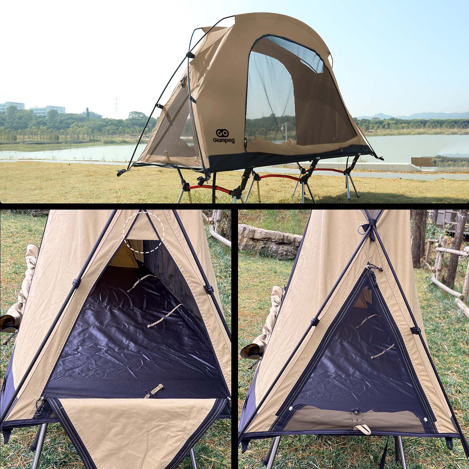 タイムセール中】GOGlamping SKY EYE CT 自立式 コットテント TC